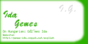 ida gemes business card